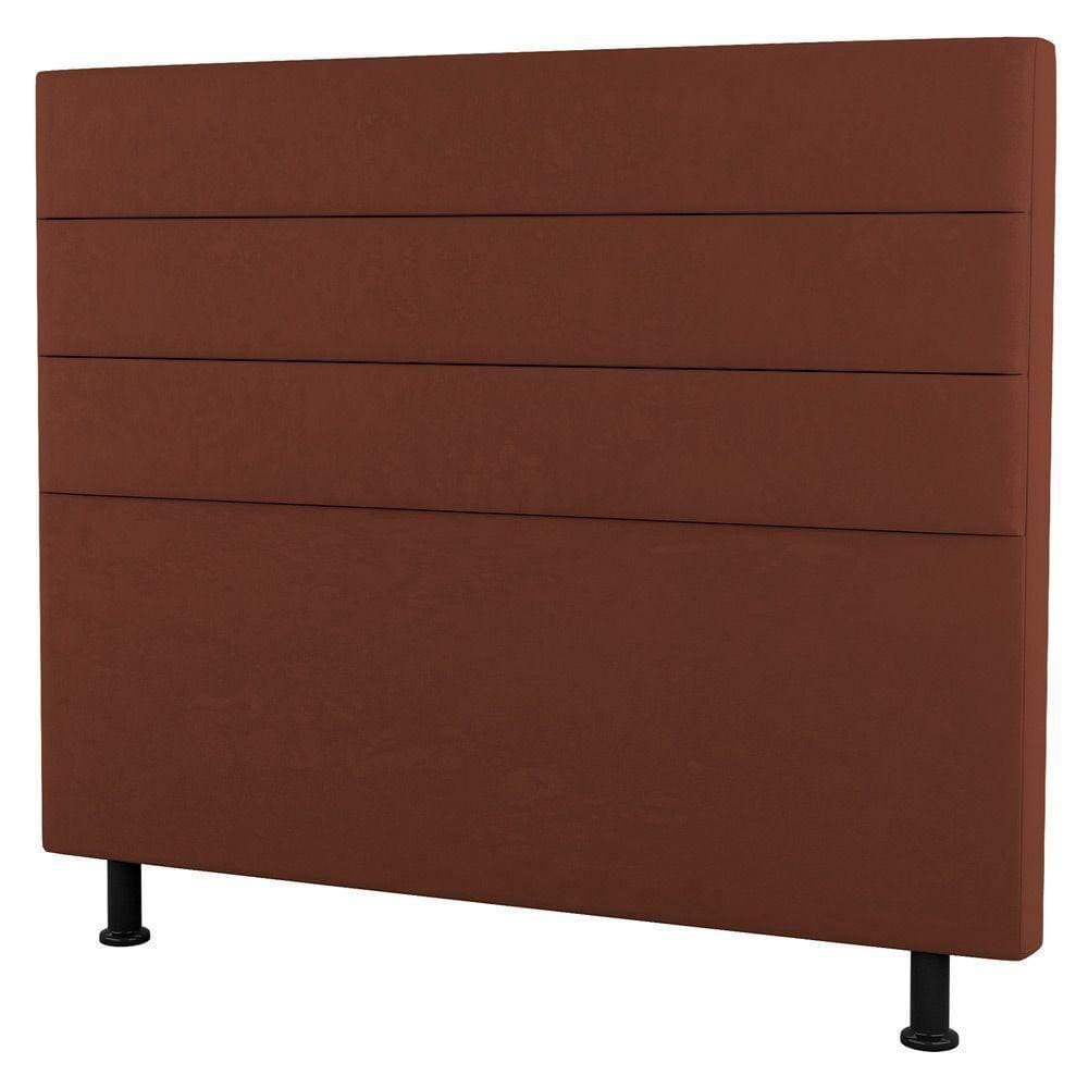 Cabeceira Casal Malik 140cm Suede Terracota