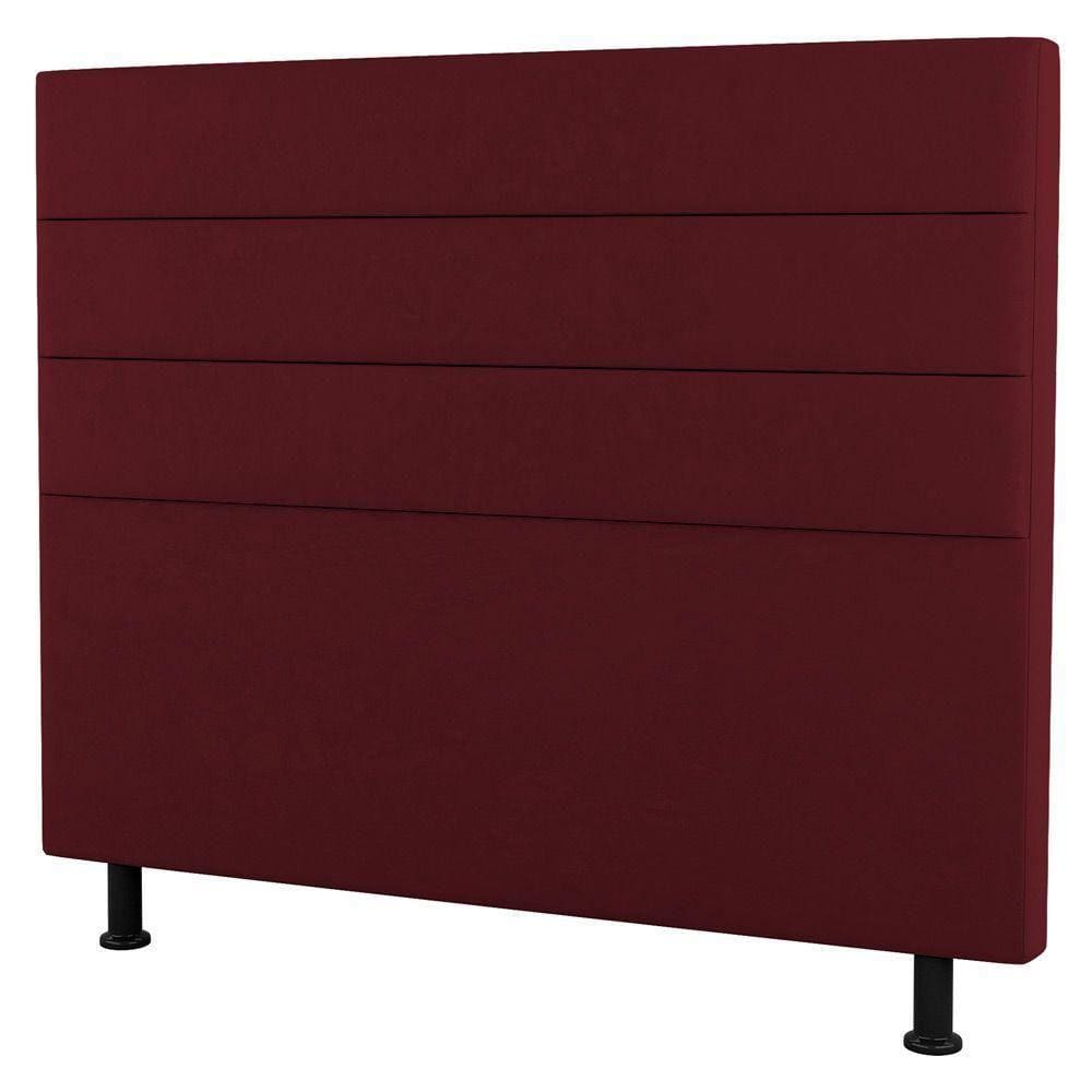 Cabeceira Casal Queen Size Malik 160cm Suede Bordô