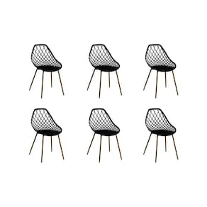 Kit 6 Cadeiras Cloe Base Aço Rivatti Preto