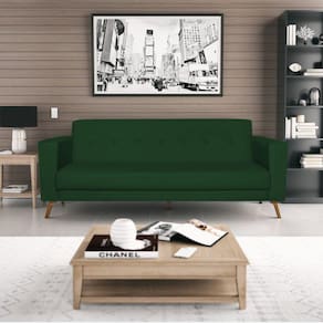 Sofá 3 Lugares 200cm Marisa Suede Yescasa Verde