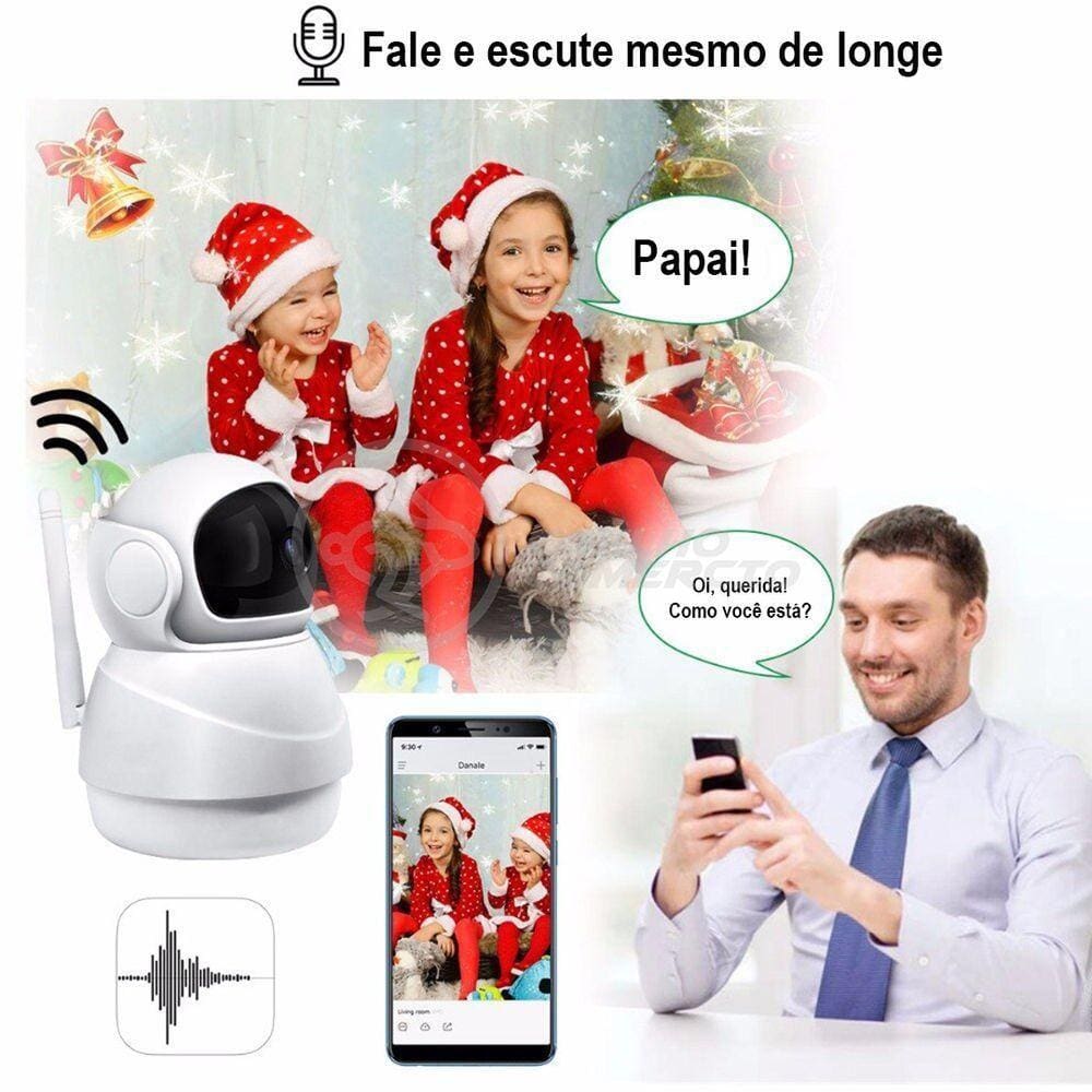 Câmera Ip C360 De Segurança Wifi 2 Antenas Robô Hd 1080P Sem Fio Jortan Áudio Visão Noturna - 8166Xp