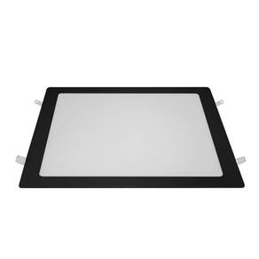Painel de Led Blumenau Quadrado Embutir 24W Bivolt Preto 3000K Luz Quente