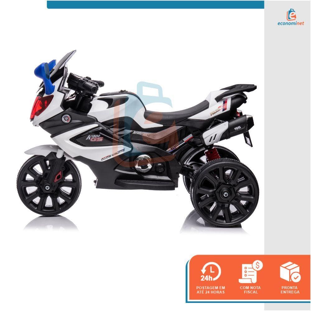 Mini Moto Elétrica Infantil Branca Triciclo Para Crianças Po - LCG