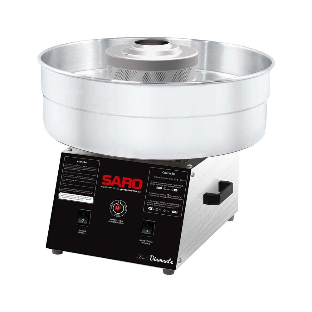 imagem-Máquina De Algodão Doce Elétrica Profissional AD Bivolt Saro Inox