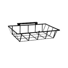 Lixeira de Rua Para Muro Parede ou Grade Preta 60x45x12cm