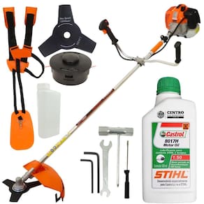 Roçadeira Profissional Lateral Vulcan Vr620h 2 Tempos 62cc 3hp 10500rpm À Gasolina Com Carretel de Nylon e Lâmina de 3 Pontas + Óleo Castrol Stihl 2T