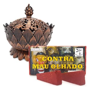 Turíbulo Defumador Chama Freguês Defumador C/ 20 Tabletes