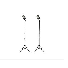 02 Tripé Reclinável Com Holofote 50W Refletor Iluminação Led