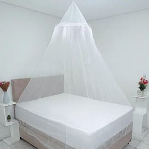 Mosquiteiro Branco Renda Filó Para Cama Casal e Solteiro