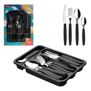 Jogo De Talheres 25 Pcs Caprese Preto Fratelli