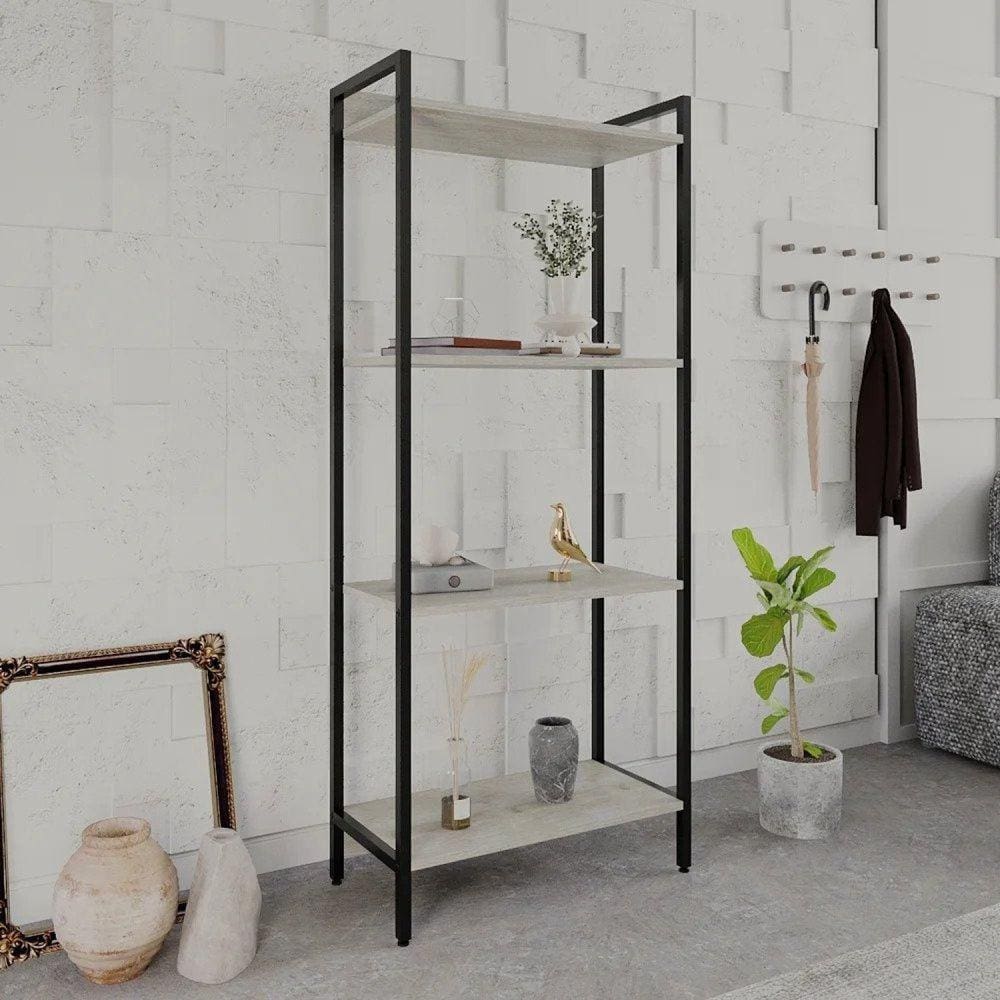 Estante para Livros Industrial Aço Multiuso 4 Prateleiras 146x60cm Active Yescasa Snow