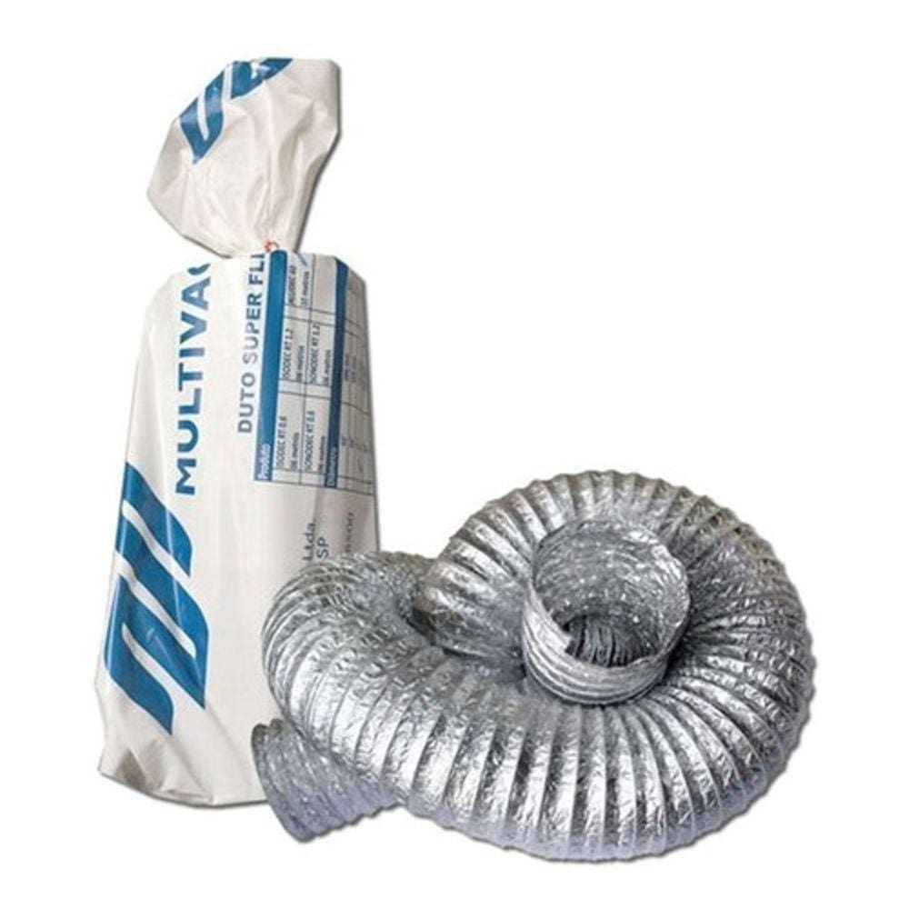 Duto Flexível 263mm 10 Polegada 1 Metro Aluminizado Multivac
