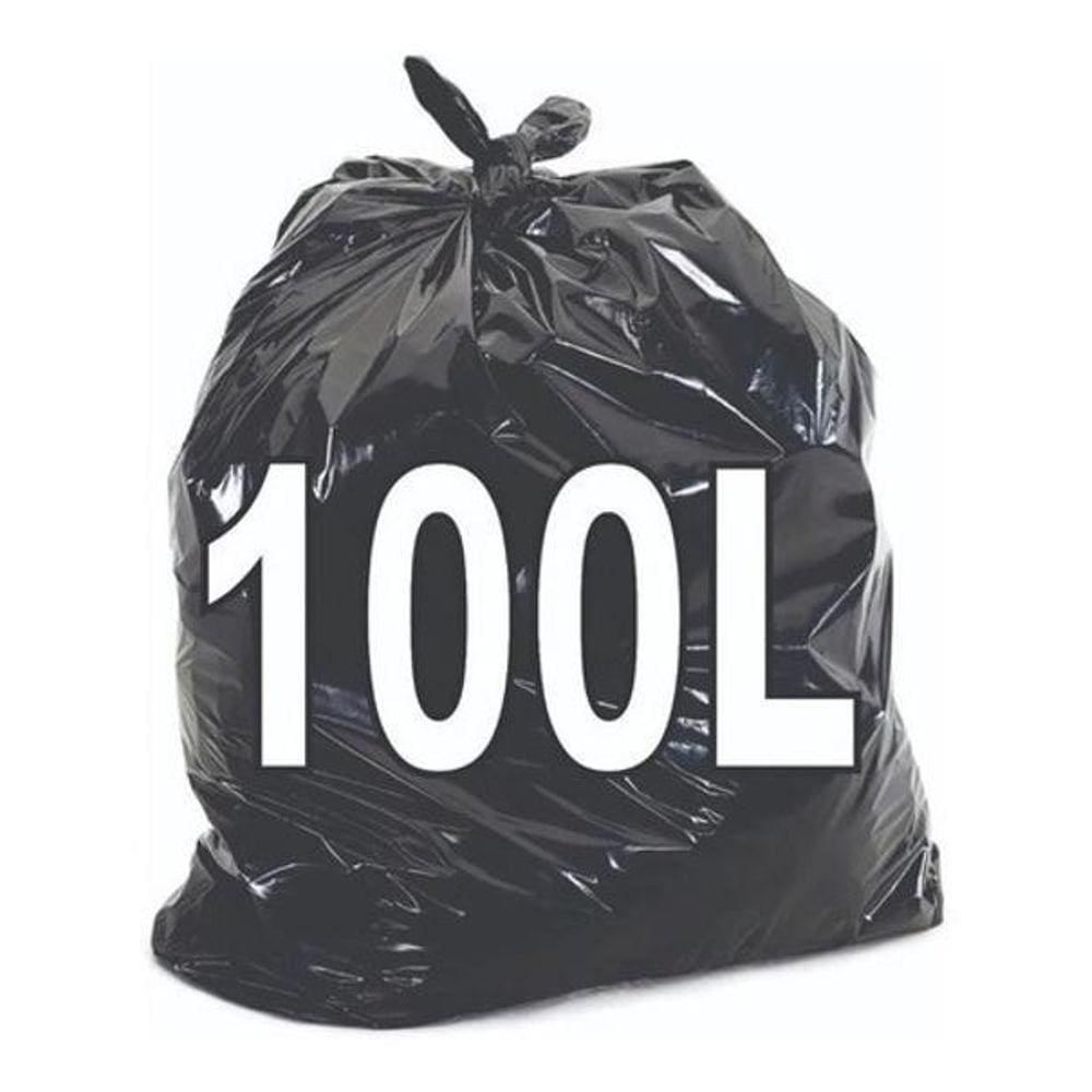 Saco De Lixo 100 Lts Preto - 100 Unidades - Resistente