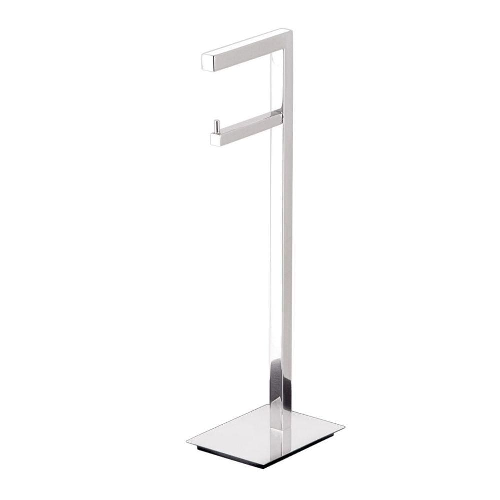 Papeleira Vertical Piso 1 Rolo Porta Papel Higiênico 50cm Banheiro Aço Inox Polido Linha Larissa Stainless LA1407