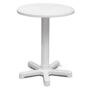 Mesa Plastica Montavel Capri Branca Com Base E Tubo Plastico Brancos