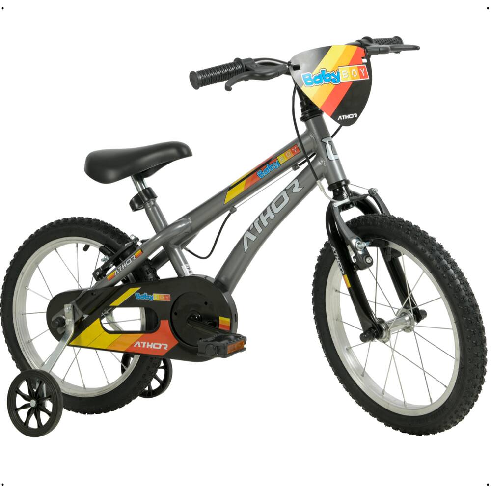 Bicicleta Athor Bike Baby Boy Aro 16 Rígida 1 Marcha - Cinza/laranja