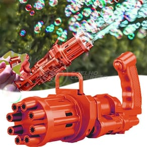 Máquina Elétrica Lança Bolhas Sabão Vermelho