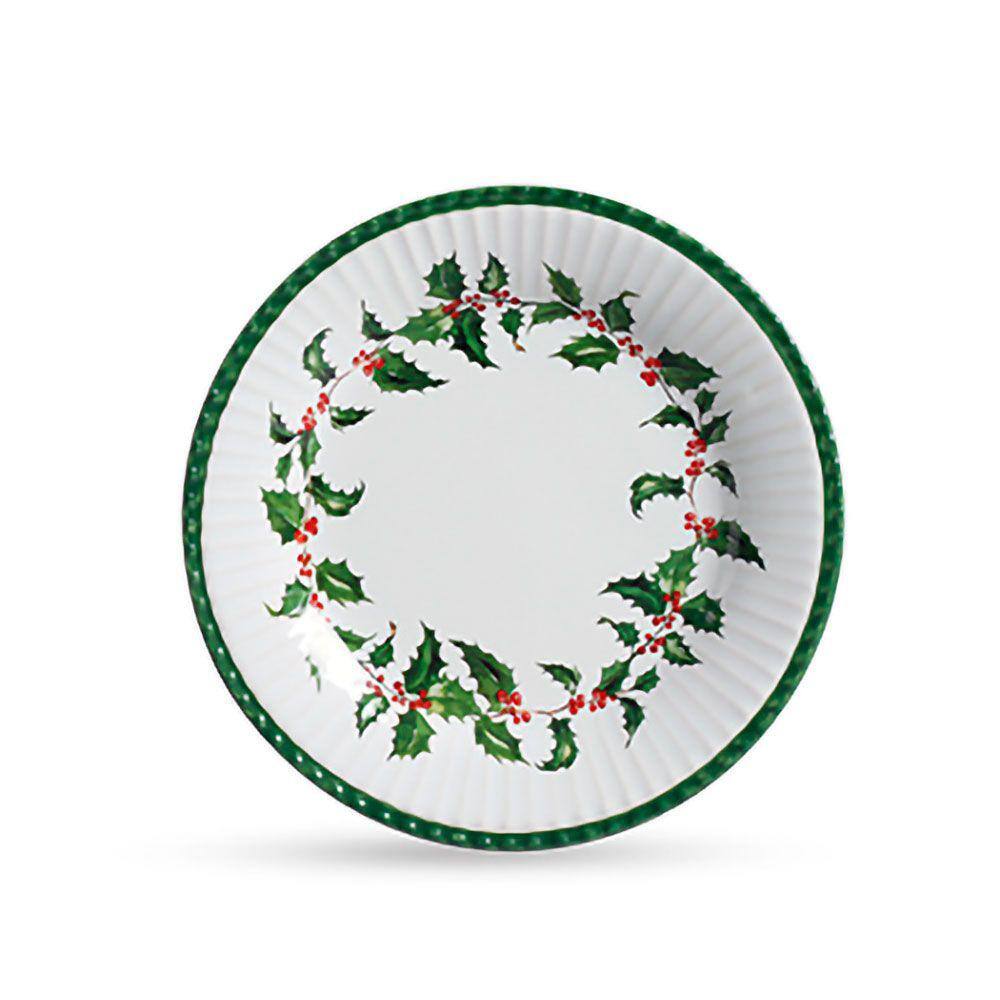 Prato de Sobremesa Cerâmica Azevinho Verde 20cm Scalla-Unid.