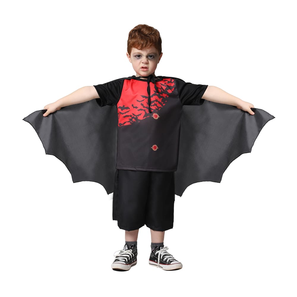 Fantasia Infantil Halloween Roupa Vampiro Drácula Com Capa