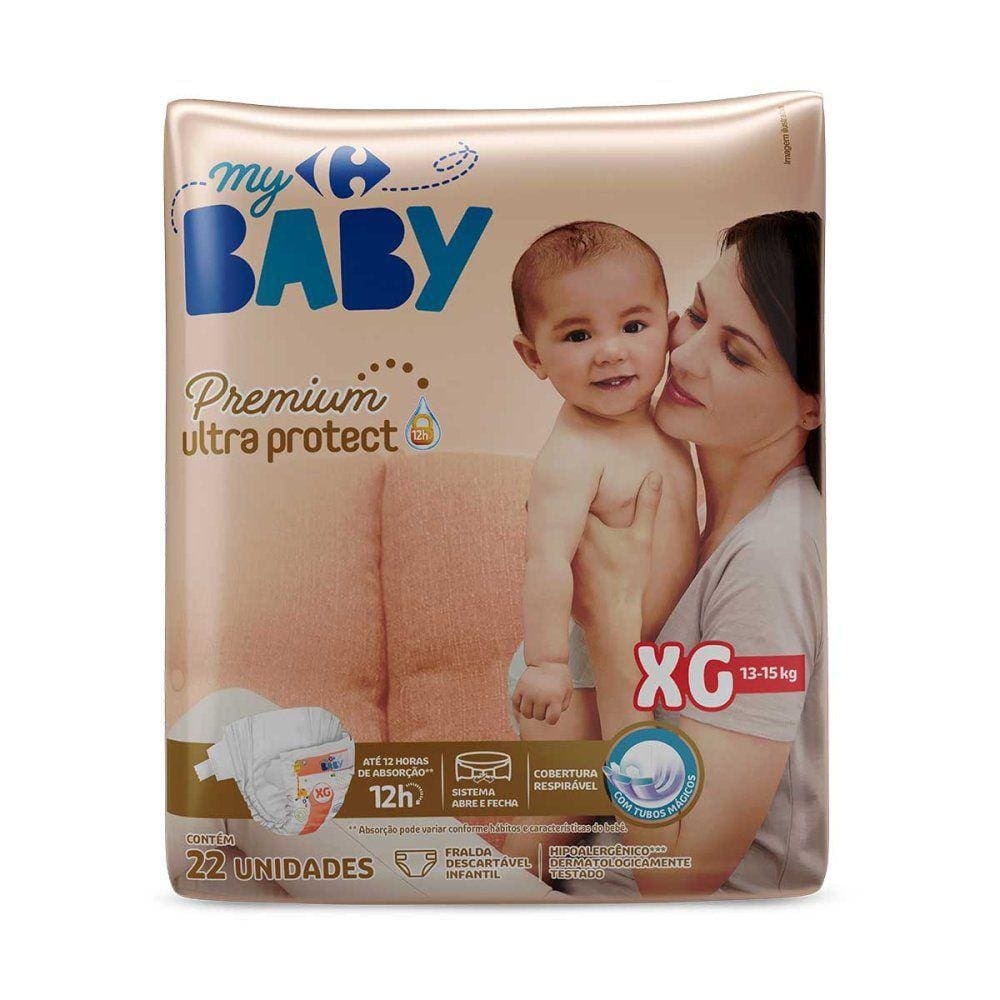Fralda My Baby XG Soft e Protect com 22 Unidades Carrefour
