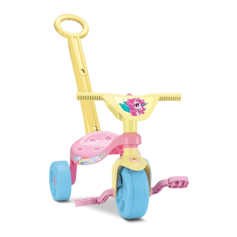 Motinho Triciclo infantil rosa motoca desenho unicórnio - Xalingo