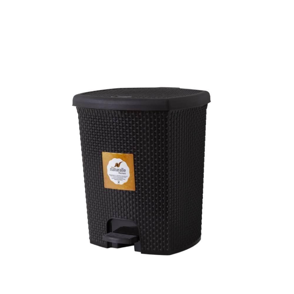 Lixeira Rattan Pedal Luxo Escritorio Quarto Cesto Lixo