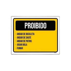Kit 3 Placa Sinalização - Proibido Bicileta Skate Fumar