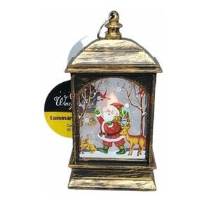 Decoração Enfeite Natalino Lamparina Natal Led Papai Noel