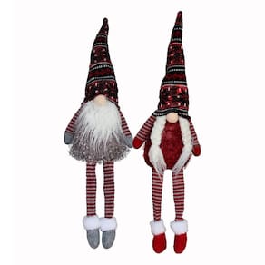 Bonecos Gnomos De Pelúcia Gorro E Barba Decoração Natalina