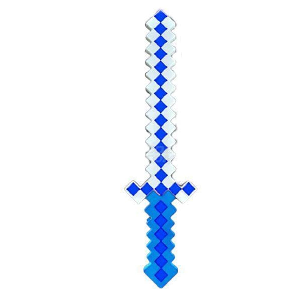 Brinquedo Espada Pixel Minecraft 58Cm Diamante Som E Luz À