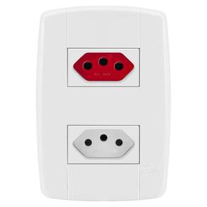 Conjunto 1 Tomada 10A + 1 Tomada 20A Vermelha - Ilumi Lev