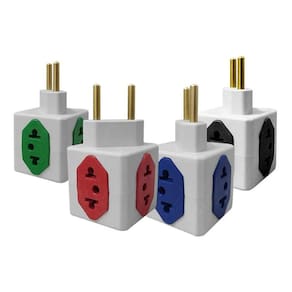 4 Adaptador Benjamin Cubo 3D 3 Entradas 110V 1 220V