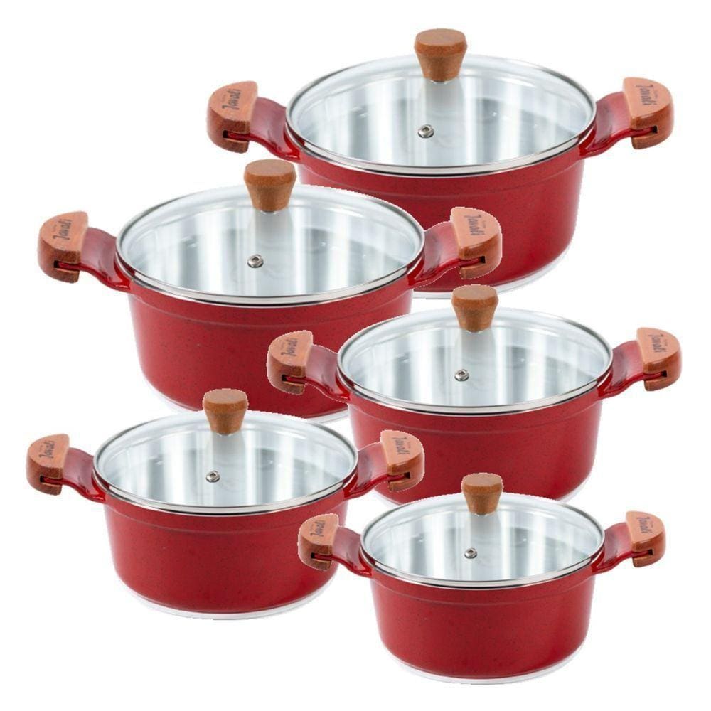 Jogo Panelas Vermelho Alumínio Fundido Usinado Javaliam16A24