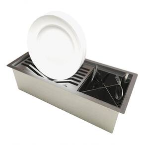 Escovado Pia Cozinha Exclusiva Calha Inox Gourmet 48cm Ino