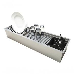 Calha Escorrer Inox Industrial Organizador Para Cozinha