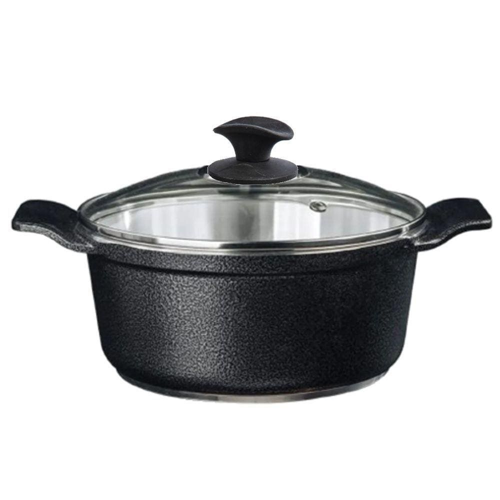 Caçarola Preto Craqueado Alumínio Usinado Javali Aa 30Cm