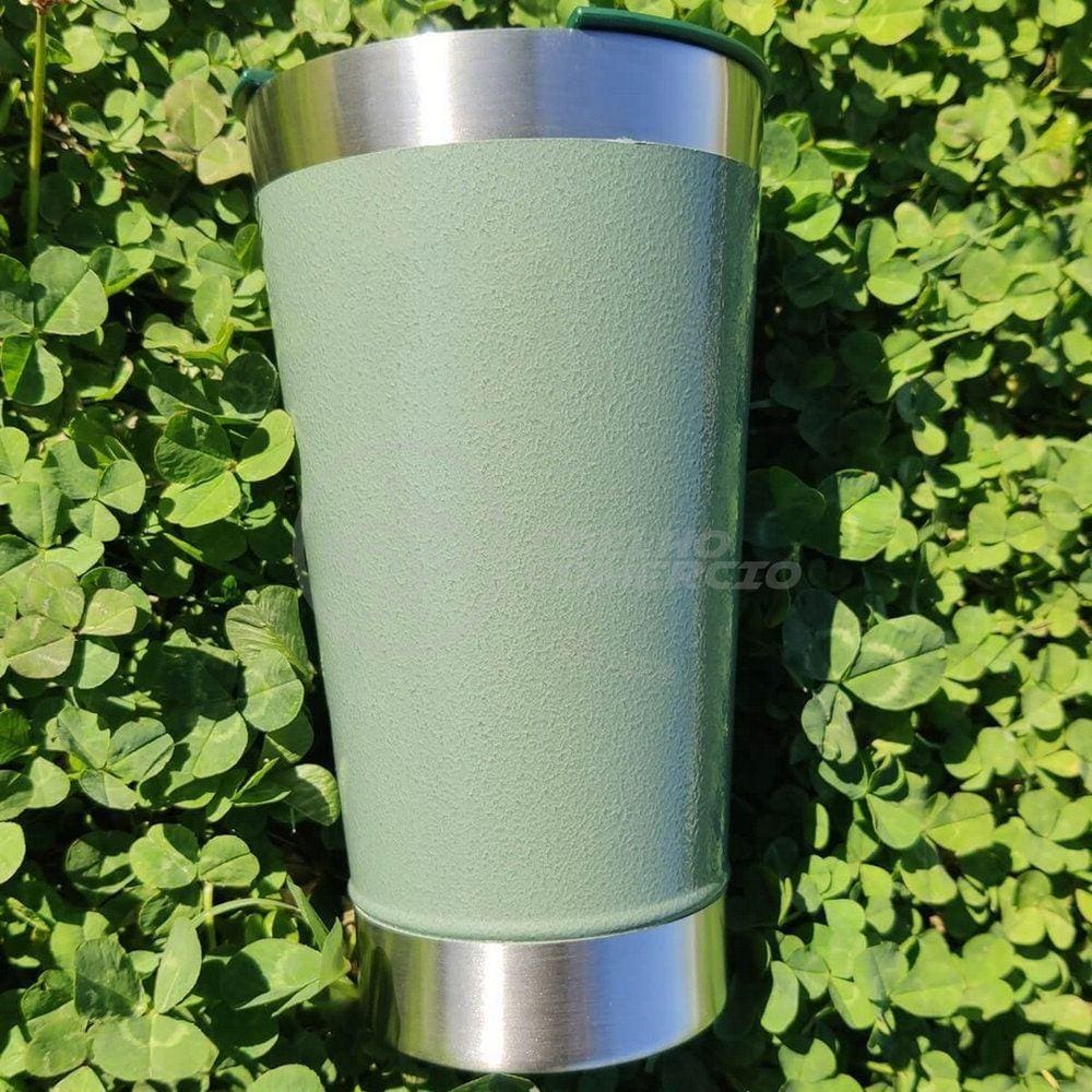 Copo Térmico C/ Tampa E Abridor 473Ml Inox - Verde
