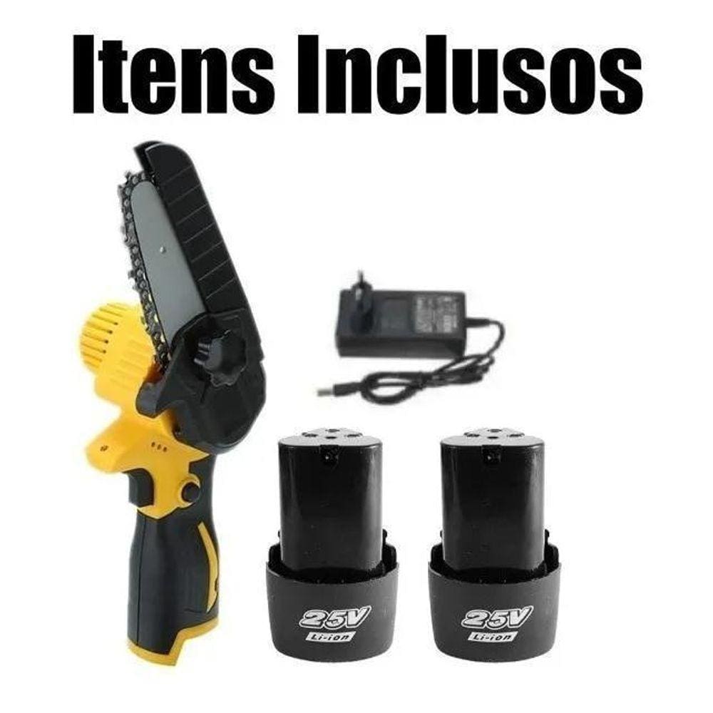 Podador De Galhos 2 Baterias Mini Serra Eletrica 25V 800W