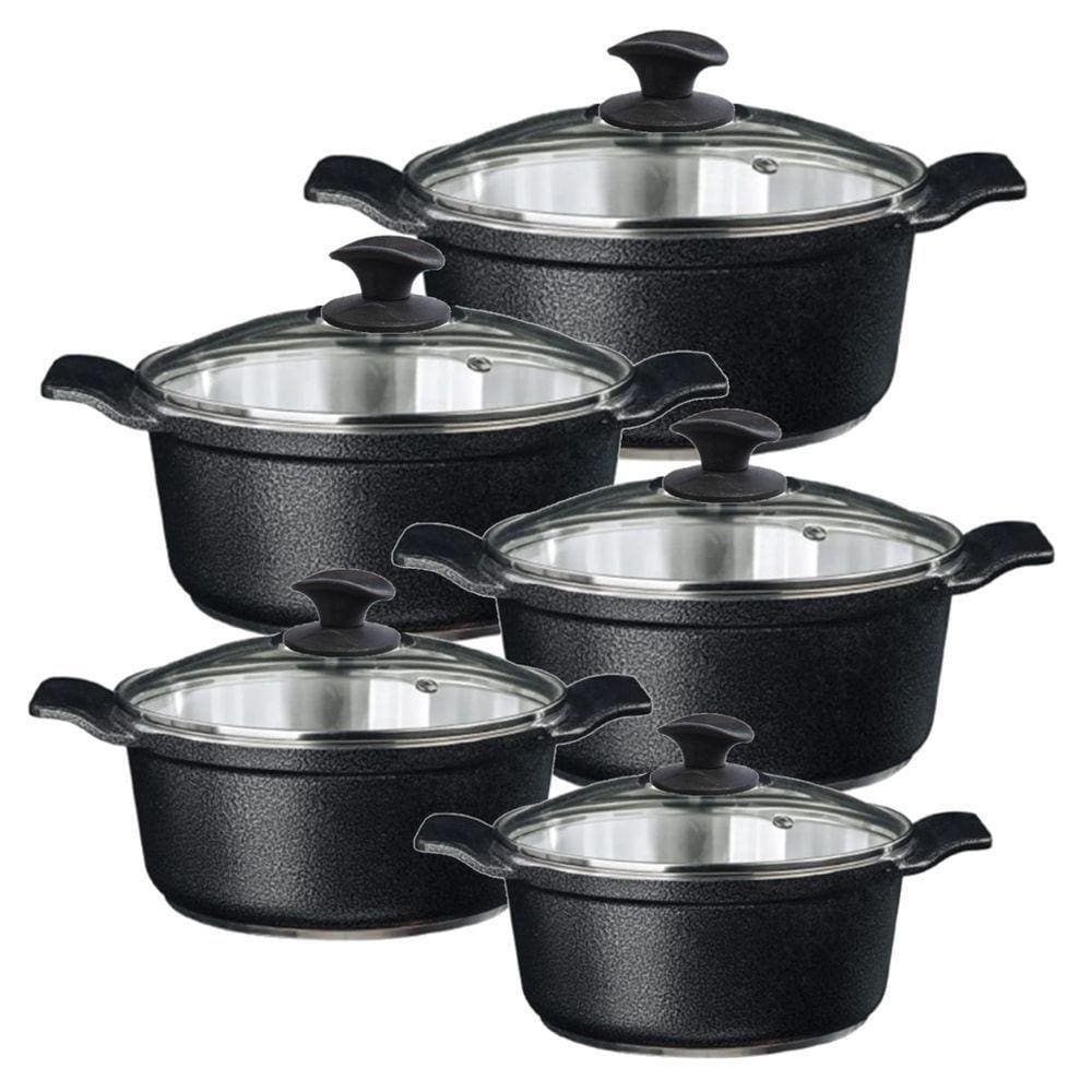 Jogo Panela Preto Craqueado Alumínio Usinado Javali Aa 16A24