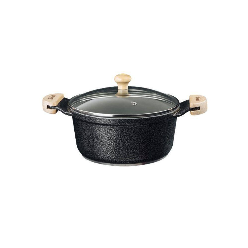 Caçarola Preto Craqueado Antiaderente Cerâmica Javali Am28Cm