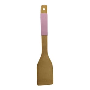 Espátula De Madeira Com Cabo Silicone Rosa - Mai Home