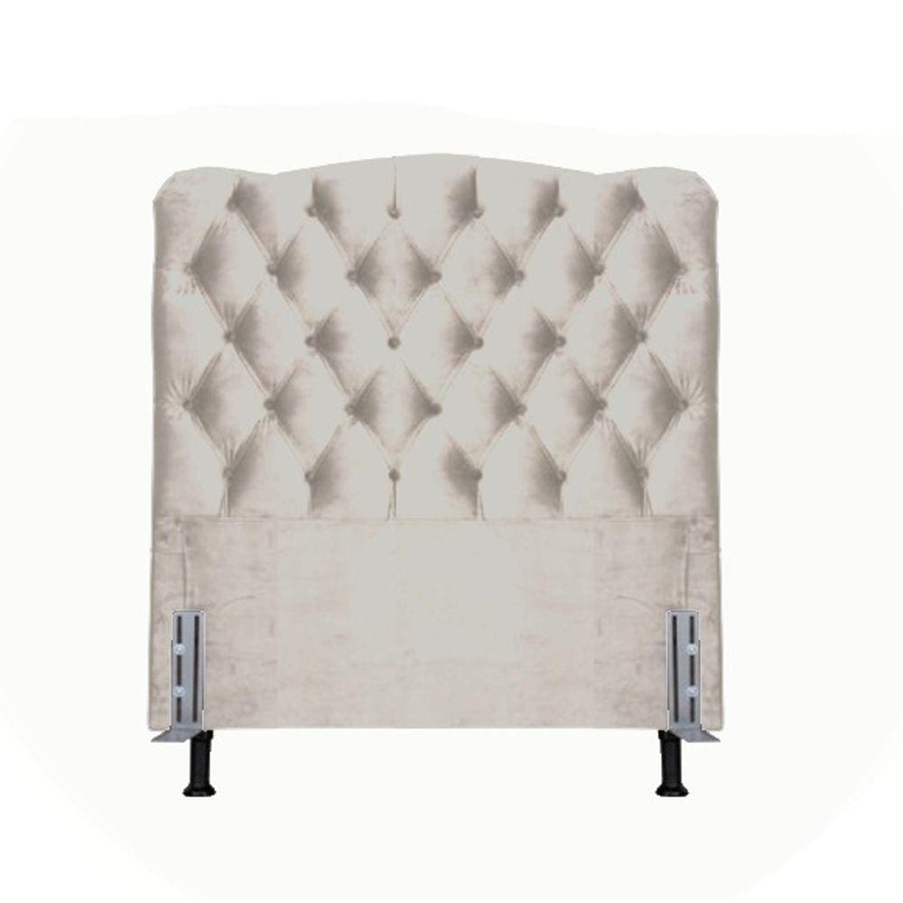 Cabeceira Solteiro 88 - Bello Box - Dunas Suede Bege