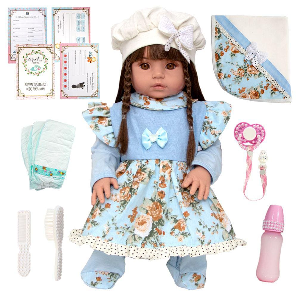 Boneca Baby Grande com Roupa de Fada Madrinha Realista - Chic