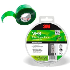 Fita Dupla Face 3M Extra Forte 2Kg Uso Interno 5 Metros 12Mm