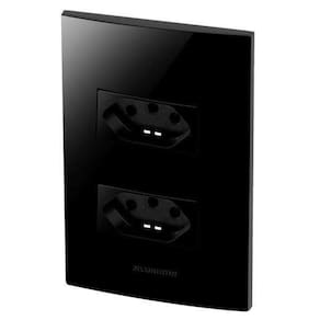 Conjunto 1 Tomada 10A + Tomada 20A - Inova Black Piano