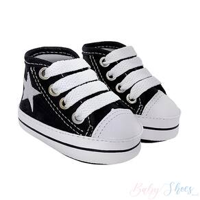 Tenis All Star Infantil Chuck Taylor Cano Médio - Estrelinha/Preto