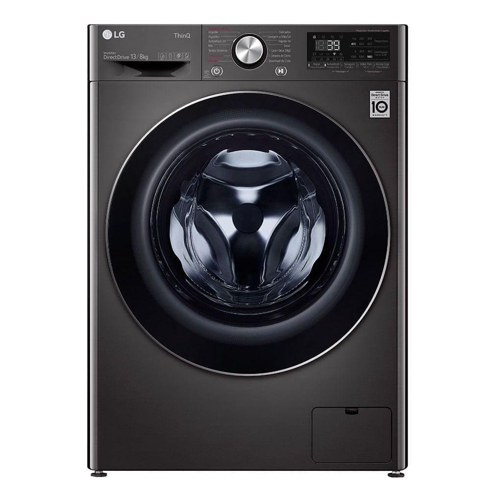 Lavadora de Roupa Lava e Seca 13 Kg Frontal Aço Escovado Smart Vc2 Com Inteligência Artificial Aidd LG - 220v - Cv9013ec4a