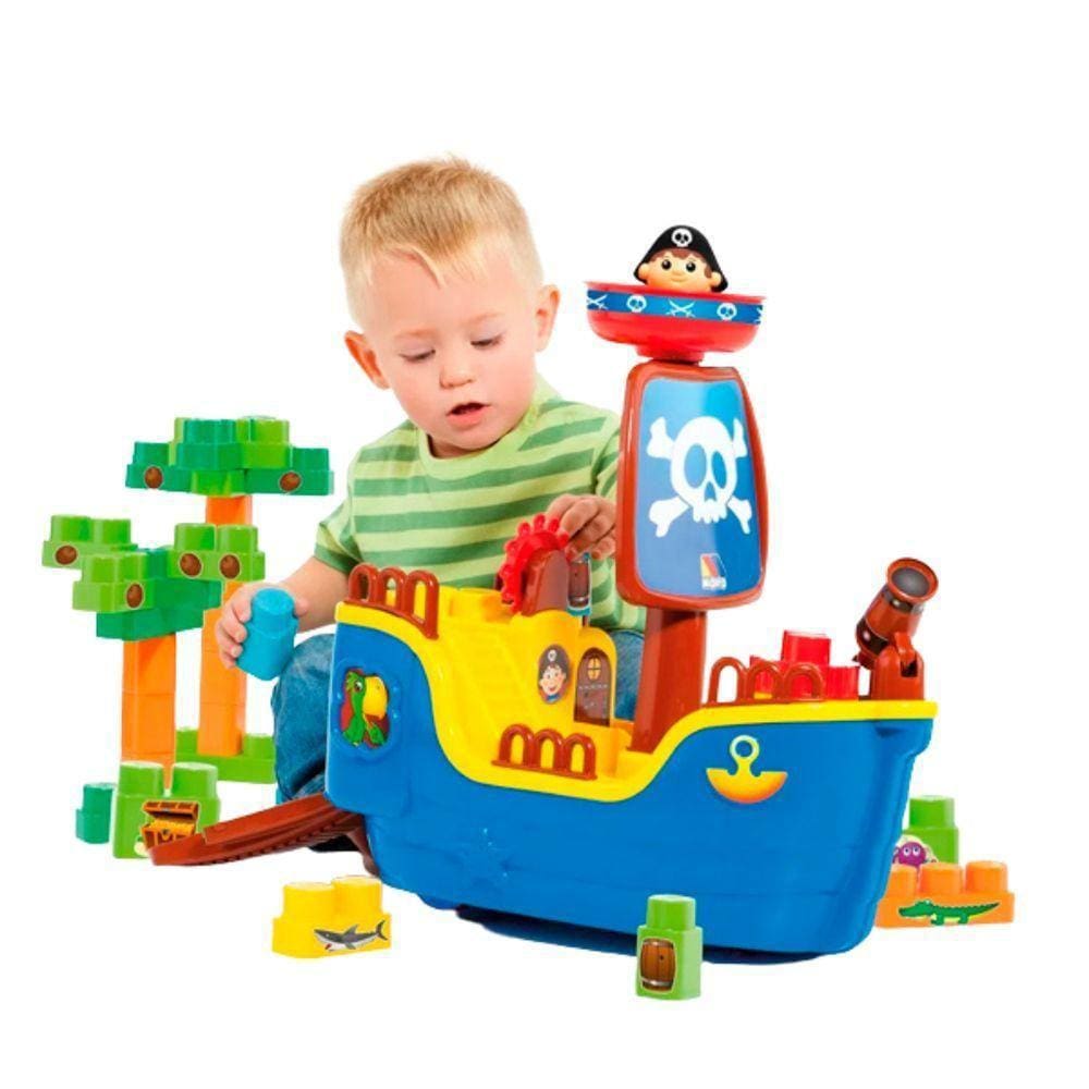 Blocos De Montar Baby Land Navio Pirata 30 Blocos - Cardoso