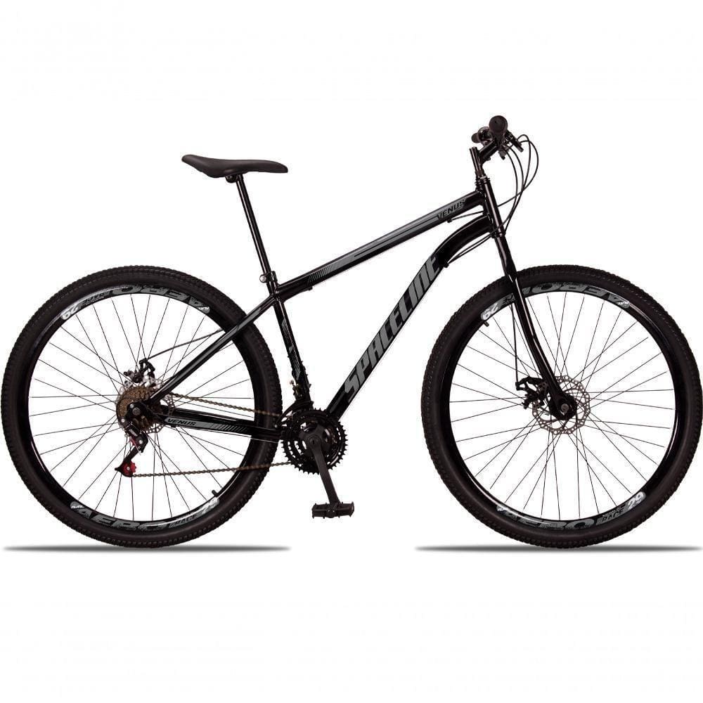 Bicicleta 29 Spaceline Vênus Aço 21 Marchas Freio A Disco Preto+cinza