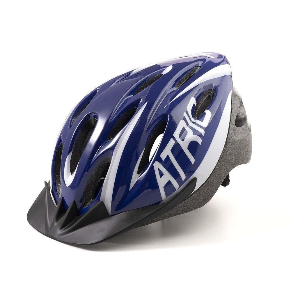 Capacete Bicicleta Mtb 2.0 Azul E Branco Led Sinalizador M